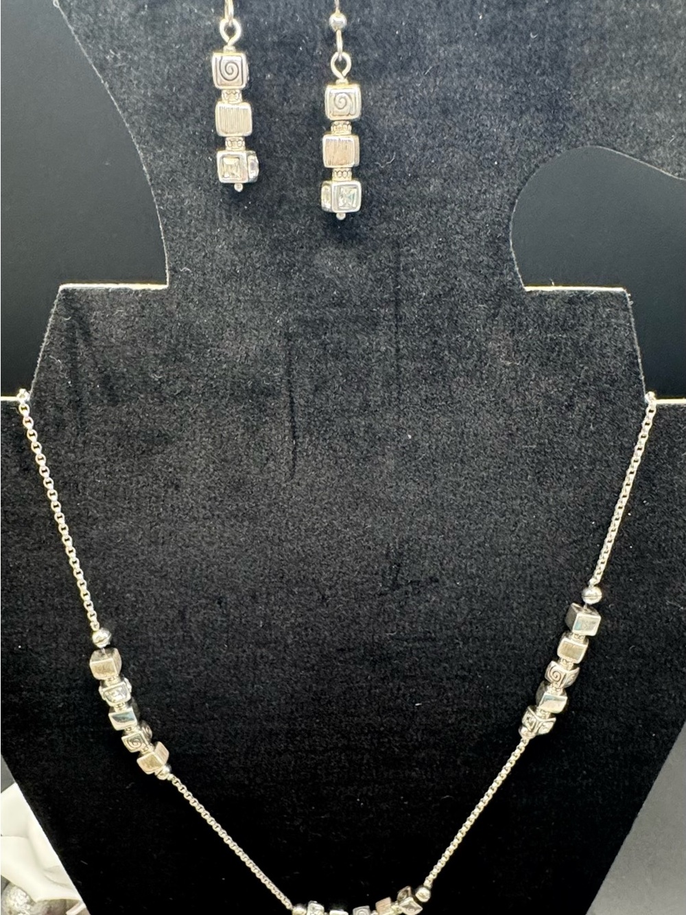 Brighton "Sundance" Stacked Cube Necklace and Earrings Set - retired